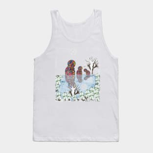 a snowing night in the cold winter Tank Top